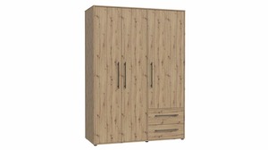 Kleiderschrank Artisan Eiche 144 cm 3-türig - MOKKARIS