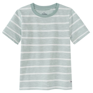 Jungen T-Shirt mit Streifen SALBEI / WEISS