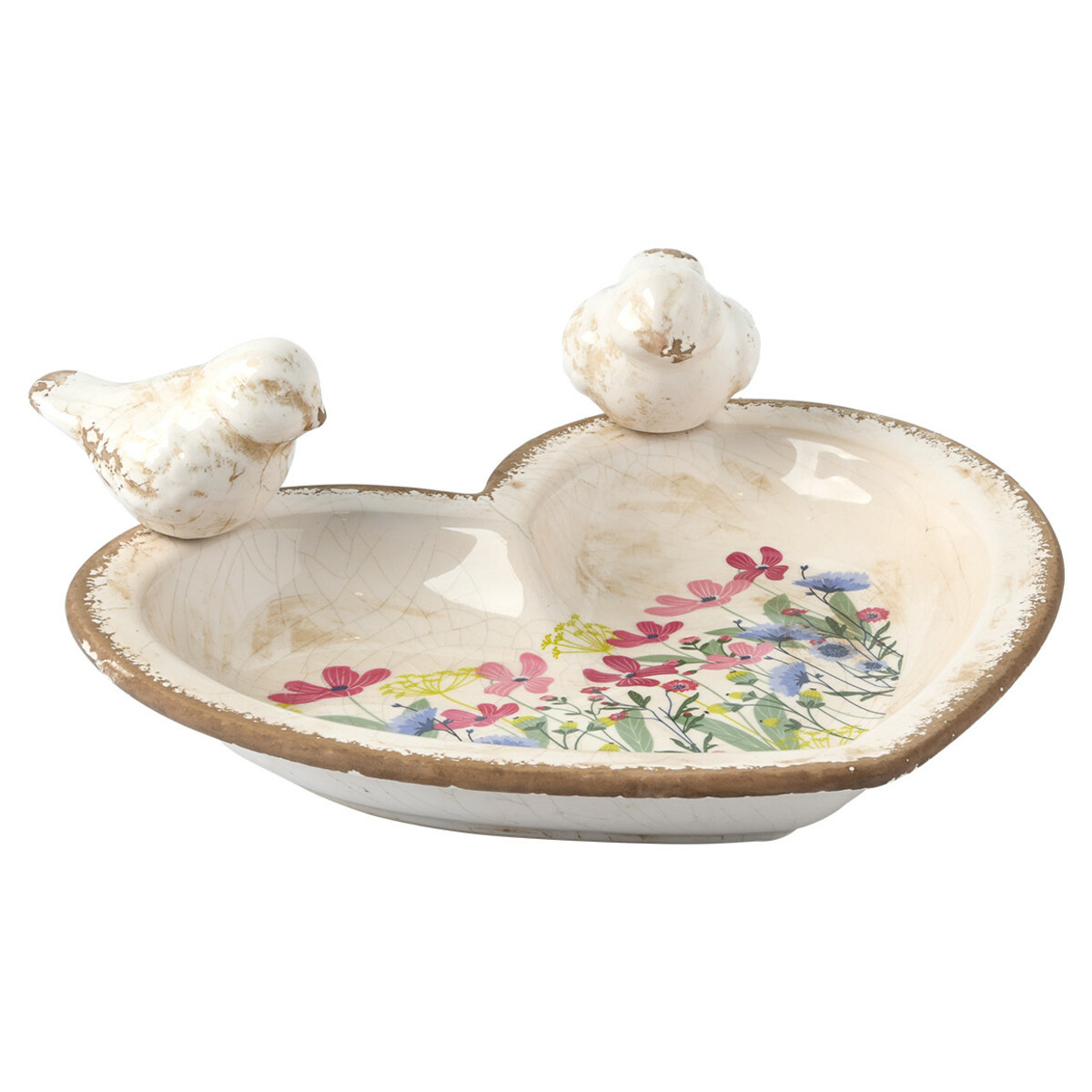 Bild 1 von Vogeltränke mit Deko-Vögeln CREMEWEISS / GRÜN