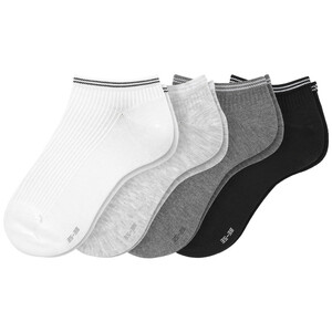 4 Paar Damen Sneaker-Socken aus Viskose-Mix WEISS / GRAU / SCHWARZ