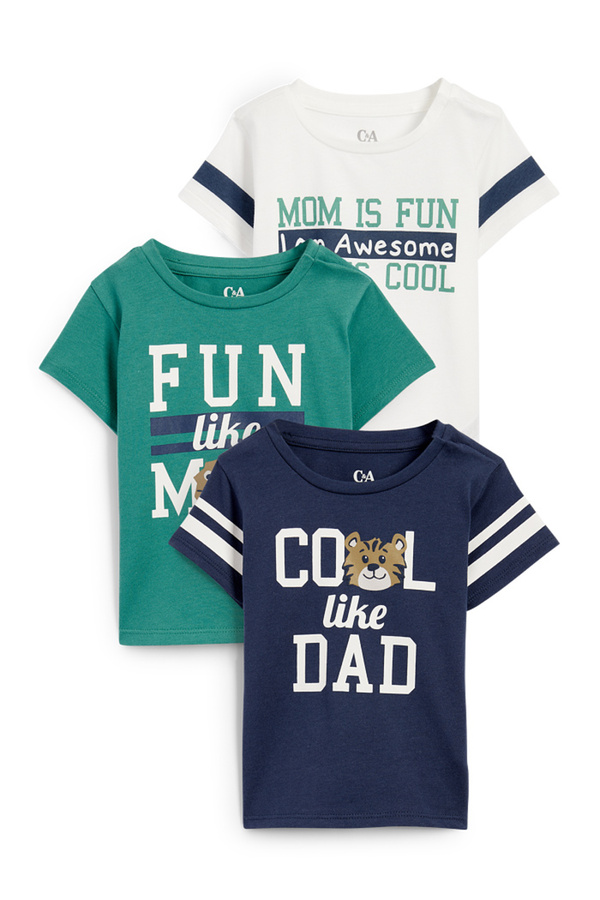 Bild 1 von C&A Multipack 3er-Mum and Dad-Baby-Kurzarmshirt, Weiß, Größe: 62