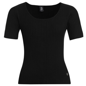 Damen T-Shirt in Ripp-Qualität SCHWARZ
