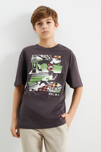 C&A Skater-Kurzarmshirt, Grau, Größe: 128