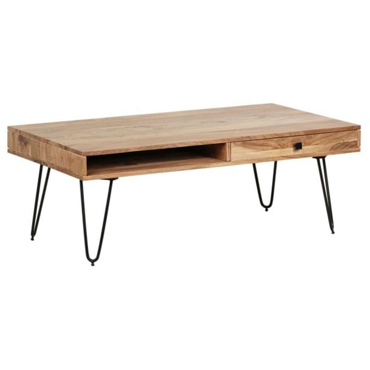 Bild 1 von Couchtisch Tolna Massivholz Akazie braun/schwarz 120 x 60 cm