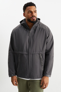 C&A Jacke mit Kapuze-wasserabweisend, Grau, Größe: 3XL