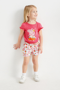 C&A Peppa Wutz-Set-Kurzarmshirt und Shorts-2 teilig, Pink, Größe: 92