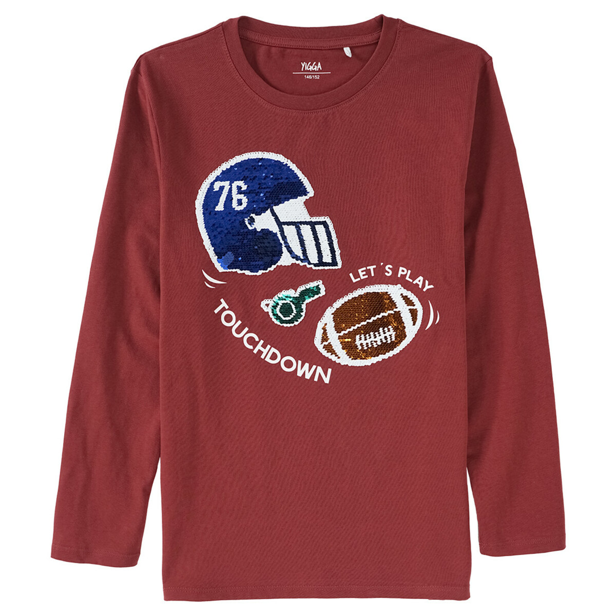 Bild 1 von Jungen Langarmshirt mit Wendepailletten DUNKELROT