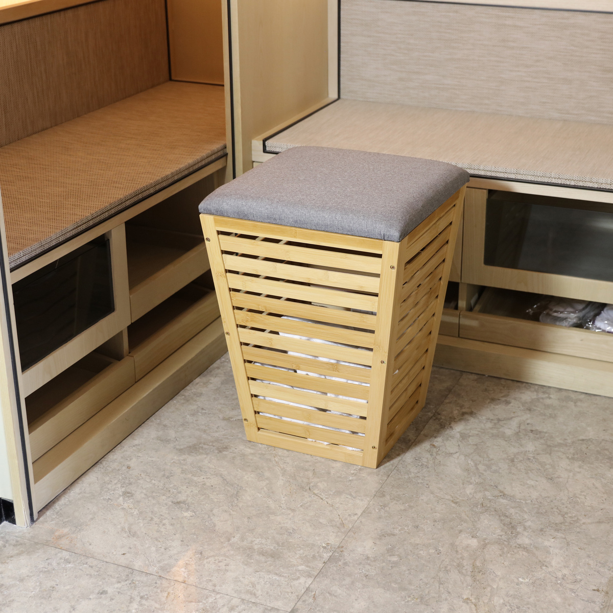 Bild 2 von Trendstabil Wäschekorb aus Bambus 55 L