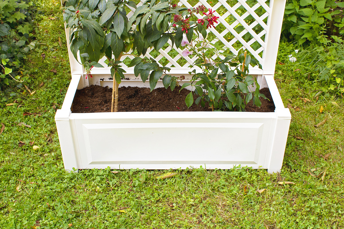 Bild 3 von KHW Pflanzkasten groß mit Spalier (2-teilig) 100 cm weiß