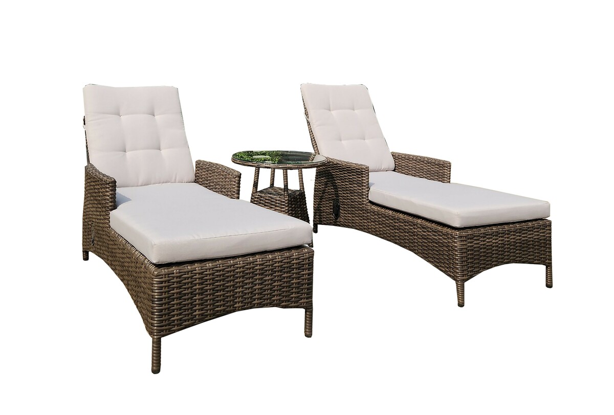 Bild 2 von HC Garten & Freizeit 3tlg. Sonnenliegen-Set mit Tisch