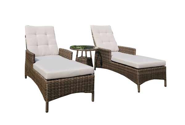 Bild 2 von HC Garten & Freizeit 3tlg. Sonnenliegen-Set mit Tisch