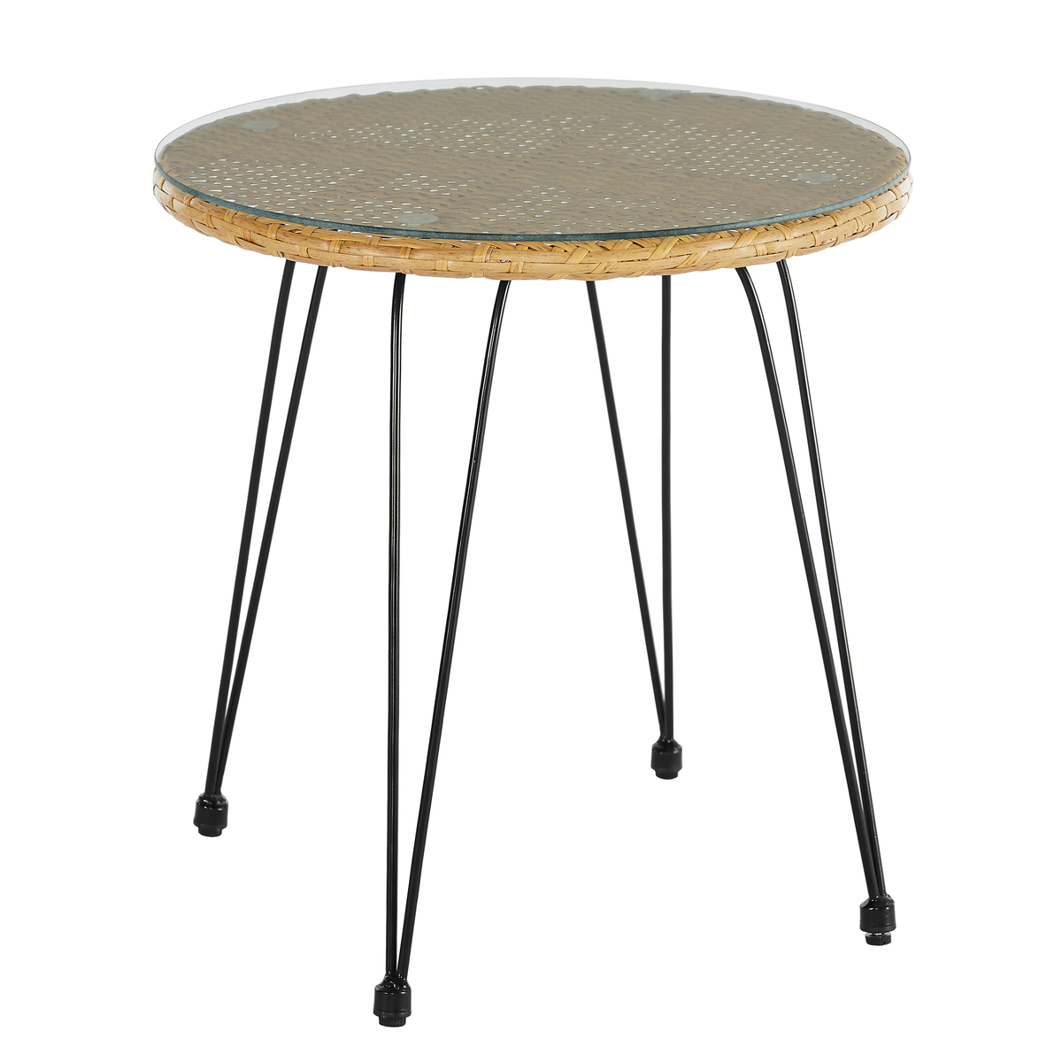 Bild 3 von Happy Home 3 tlg. Casual Set HGS43-SCH helles Rattan mit Sitzkissen in schwarz