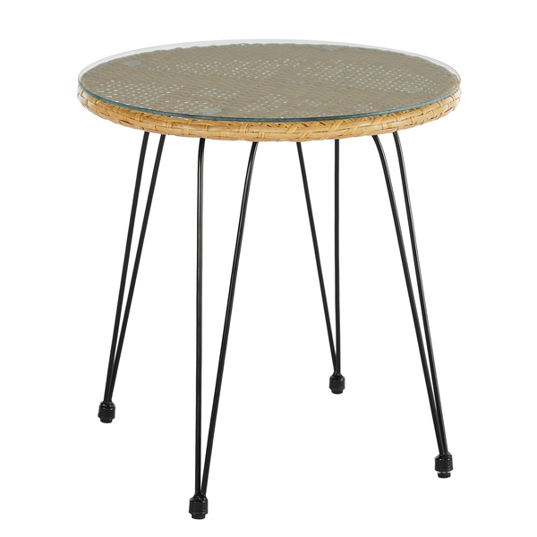 Bild 3 von Happy Home 3 tlg. Casual Set HGS43-SCH helles Rattan mit Sitzkissen in schwarz