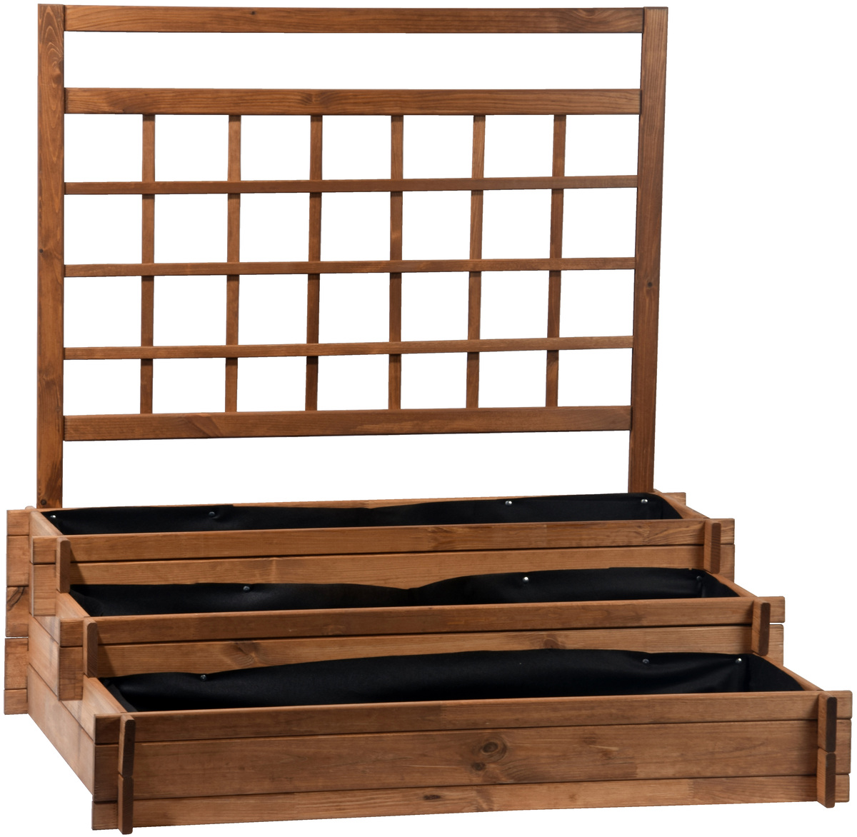 Bild 2 von dobar Drei-Etagen-Hochbeet "Peru" mit Spalier-Rankgitter