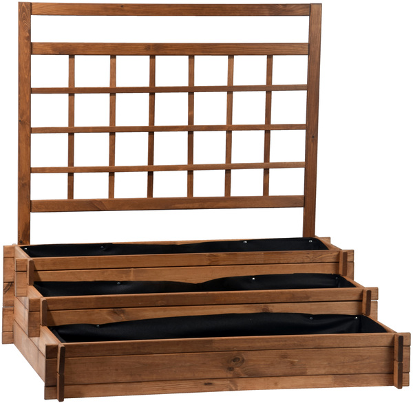 Bild 2 von dobar Drei-Etagen-Hochbeet "Peru" mit Spalier-Rankgitter