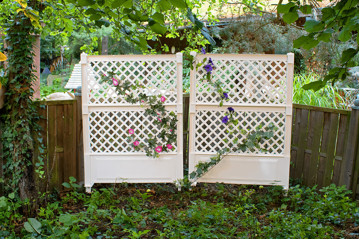 Bild 3 von KHW Spalier (2-tlg.) 100 cm mit Erdspieß, weiß - 2er Set