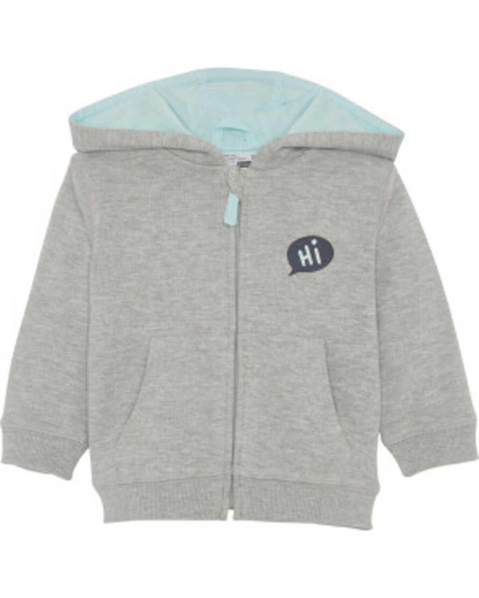 Bild 1 von Sweatjacke mit Kapuze, Ergee, Reißverschluss, hellgrau melange