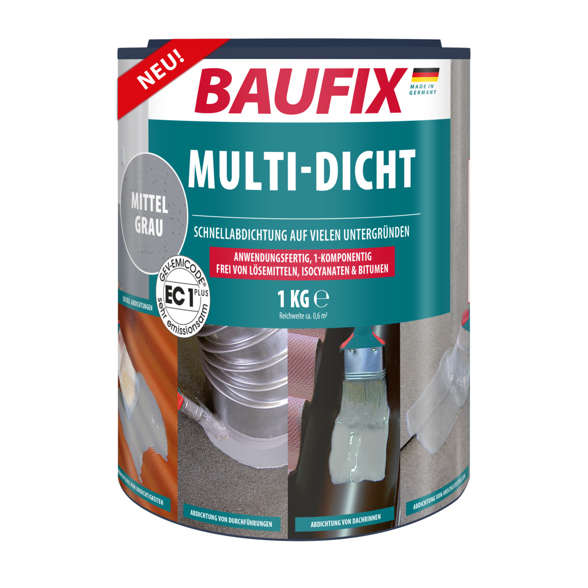 Bild 1 von Baufix Multi-Dicht Schnellabdichtung mittelgrau, 1 kg, Dichtmasse