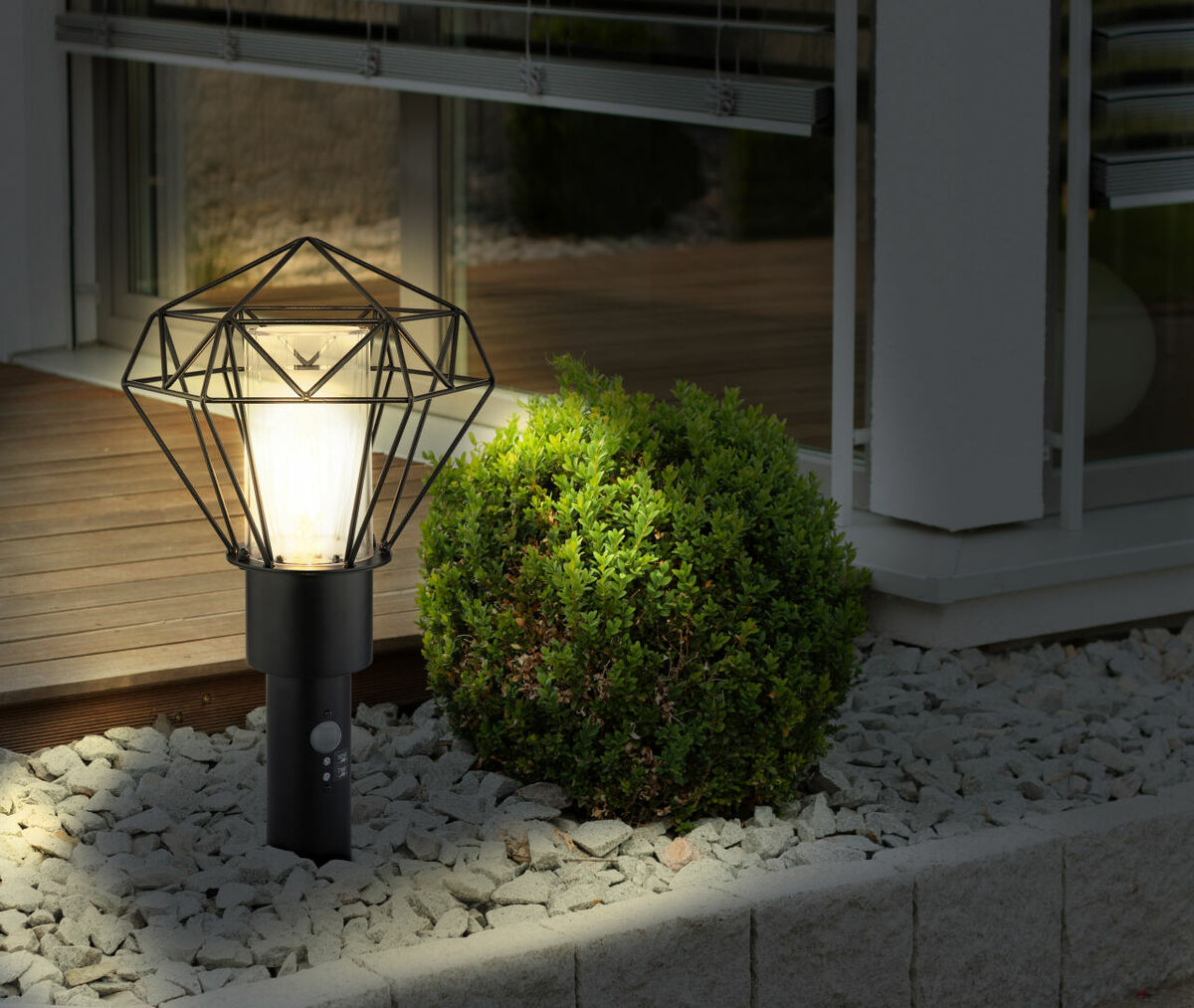 Bild 2 von Globo Lighting - HORACE - Außenleuchte Edelstahl schwarz, 1x E27 LED