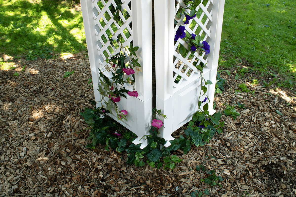 Bild 1 von KHW Spalier 43 cm mit zwei Erdspießen, 2er Set, weiß