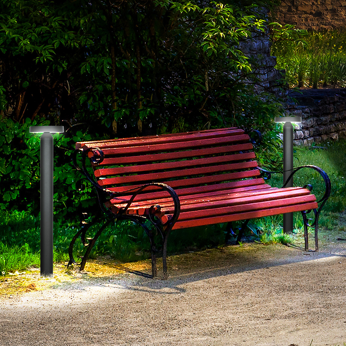 Bild 4 von Outsunny Gartenlampe, 15 W Wegleuchte, Außenlampe mit Warmweißem LED Licht Alu