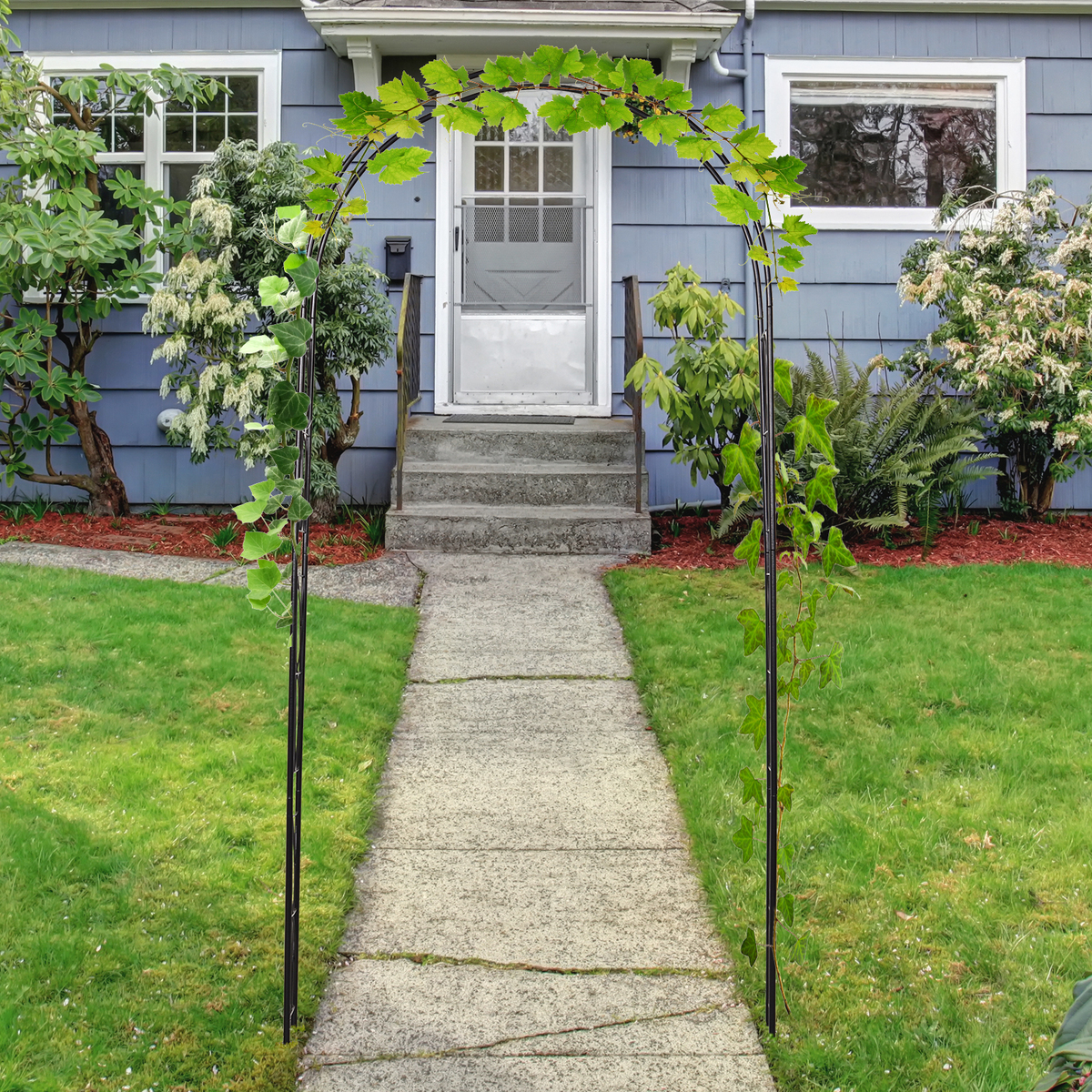 Bild 3 von Outsunny Torbogen, Rankgitter, Pflanzbogen, Rankhilfe, Garten, Bogendach, Metall, Schwarz, 114 x 30