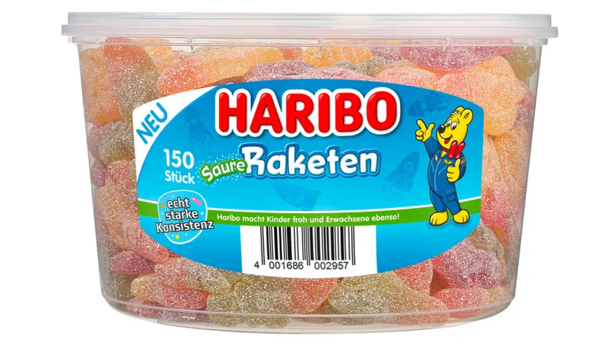 Bild 1 von Haribo Fruchtgummi Saure Raketen Runddose