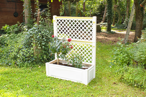 Bild 2 von KHW Pflanzkasten groß mit Spalier (2-teilig) 100 cm weiß