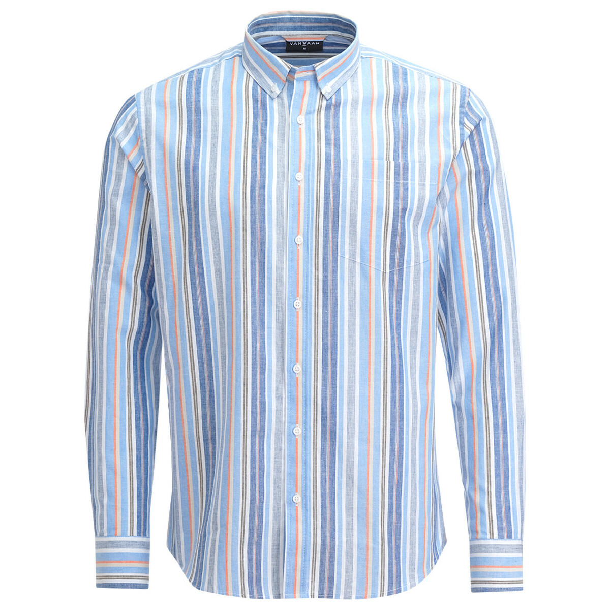 Bild 1 von Herren Hemd mit Streifen HELLBLAU / WEISS / ORANGE