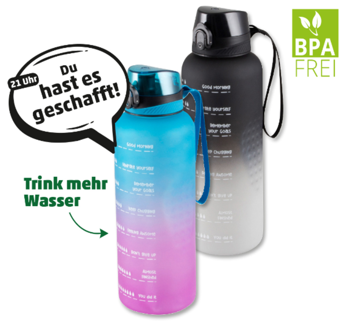 Bild 1 von HEDURA Motivations-Trinkflasche bei Penny
