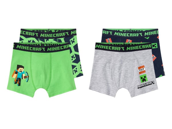 Bild 1 von Minecraft Kinder Boxershorts, 2 Stück, mit hohem Baumwollanteil