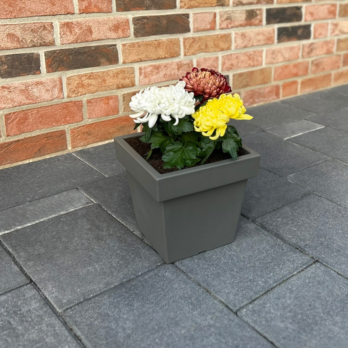 Bild 2 von Powertec Garden Pflanztopf „Vigo“ eckig - 7,5 L Steingrau