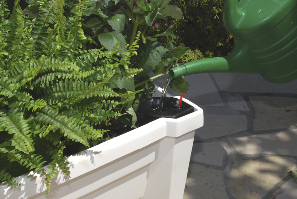 Bild 2 von KHW Calypso Pflanzkasten, weiß, auf Rollen mit Bewässerungssystem, modulares Spalier