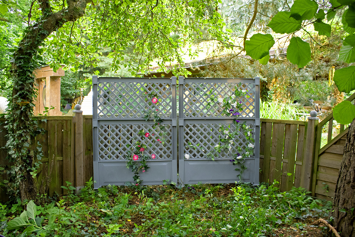 Bild 3 von KHW Spalier (2-tlg.) 100 cm mit Erdspieß, grau - 2er Set