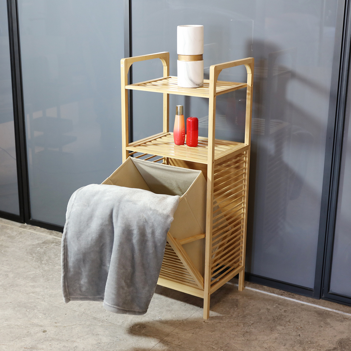 Bild 2 von Trendstabil Wäschekorb mit Ablage aus Bambus