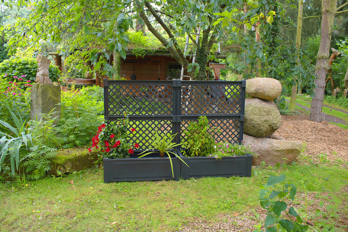Bild 3 von KHW Pflanzkasten groß mit Spalier (2-tlg.) 100 cm anthrazit - 2er Set