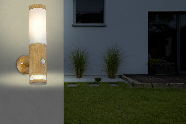 Bild 2 von Globo Lighting - JAICY - Außenleuchte Edelstahl holzoptik, 1x E27 LED