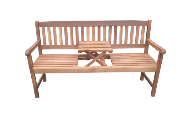 Bild 1 von HC Garten & Freizeit Gartenbank mit hochklappbarem Tisch aus Akazienholz