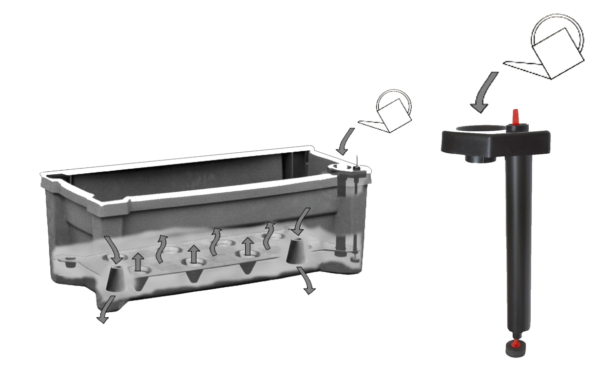 Bild 3 von KHW Calypso Pflanzkasten, anthrazit, auf Rollen mit Bewässerungssystem, modulares Spalier