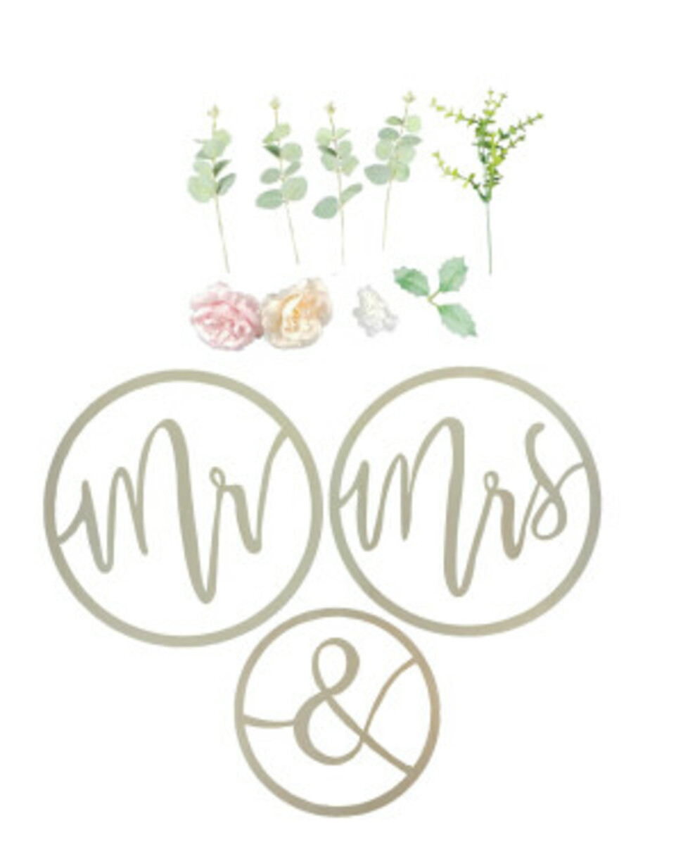 Bild 1 von Bastelset Mr. und Mrs., für Hochzeiten, weiß