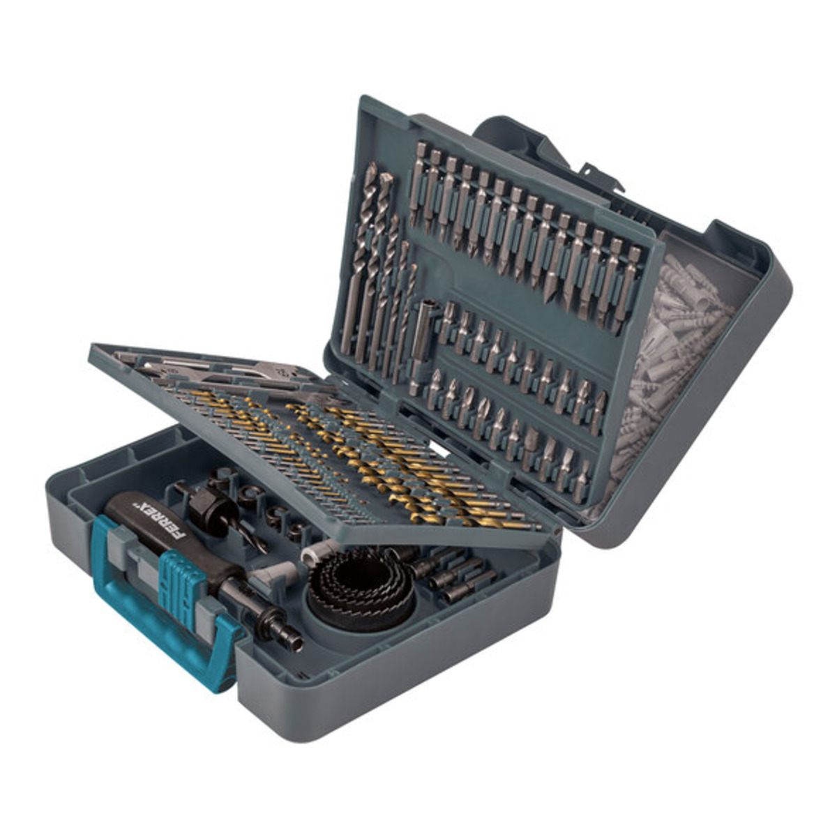 Bild 1 von Bohrer- und Bit-Set, 204-tlg.