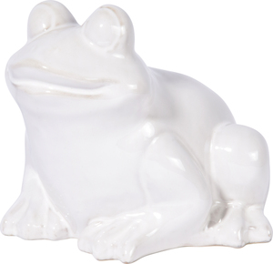 dobar Keramik-Gartenfigur Frosch, Weiß, Gr. M
