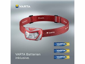 VARTA Kopflampe »VARTA Outdoor Sports H20 Pro inkl. 3xAAA Batterien robuste Stirnleuchte mit drei Lichtmodi: Kombinations-, Flut- und Spotmodus«