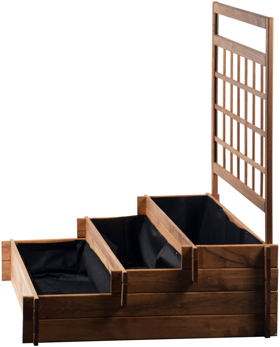 Bild 3 von dobar Drei-Etagen-Hochbeet "Peru" mit Spalier-Rankgitter