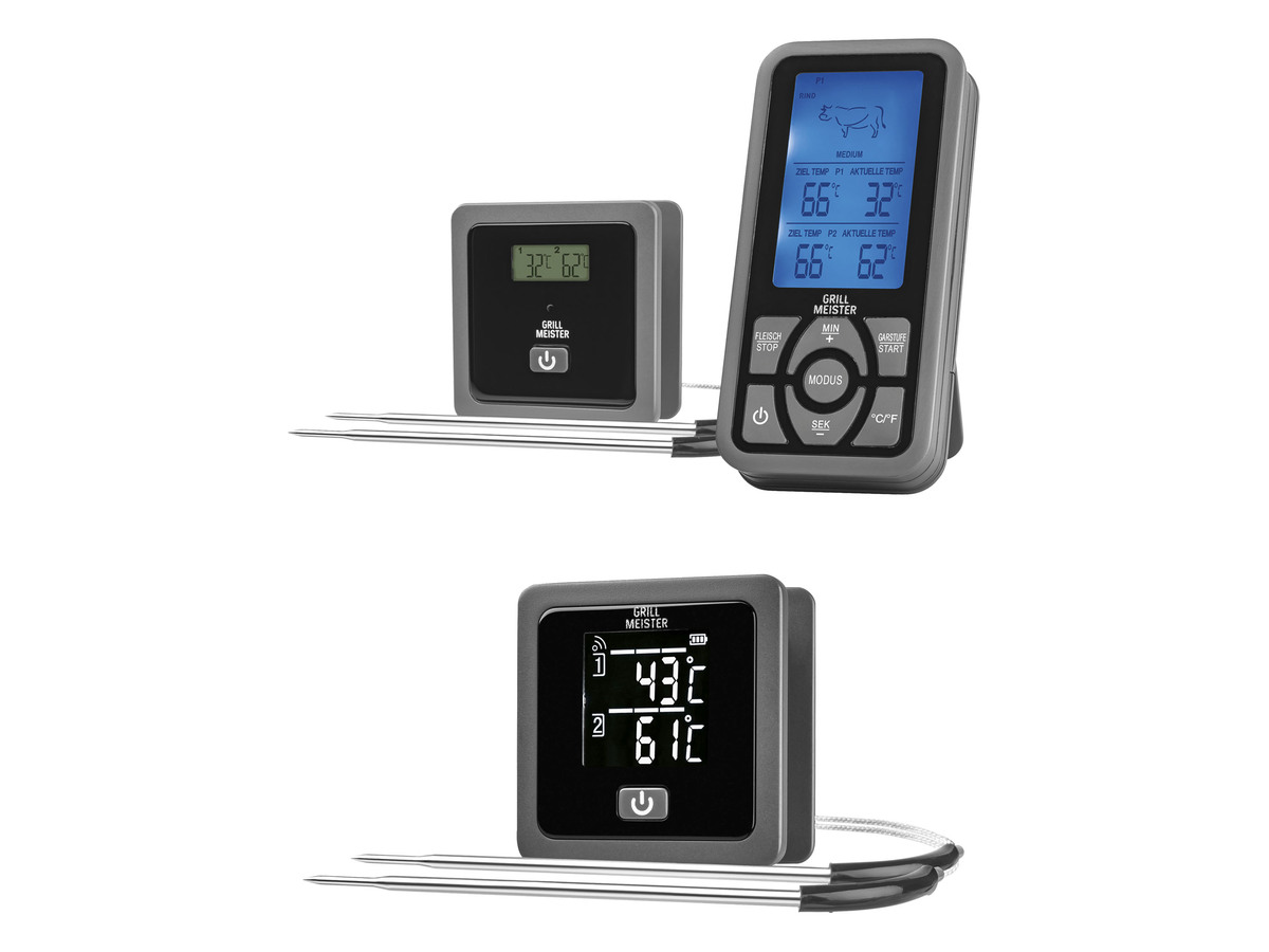 Bild 1 von GRILLMEISTER Funk-Grillthermometer »GFGT 433 B2« / Bluetooth®-Grillthermometer »CFGT 433 B2«