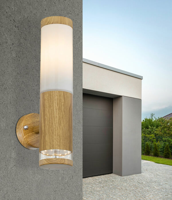 Bild 2 von Globo Lighting - JAICY - Außenleuchte Edelstahl holzoptik, 1x E27 LED