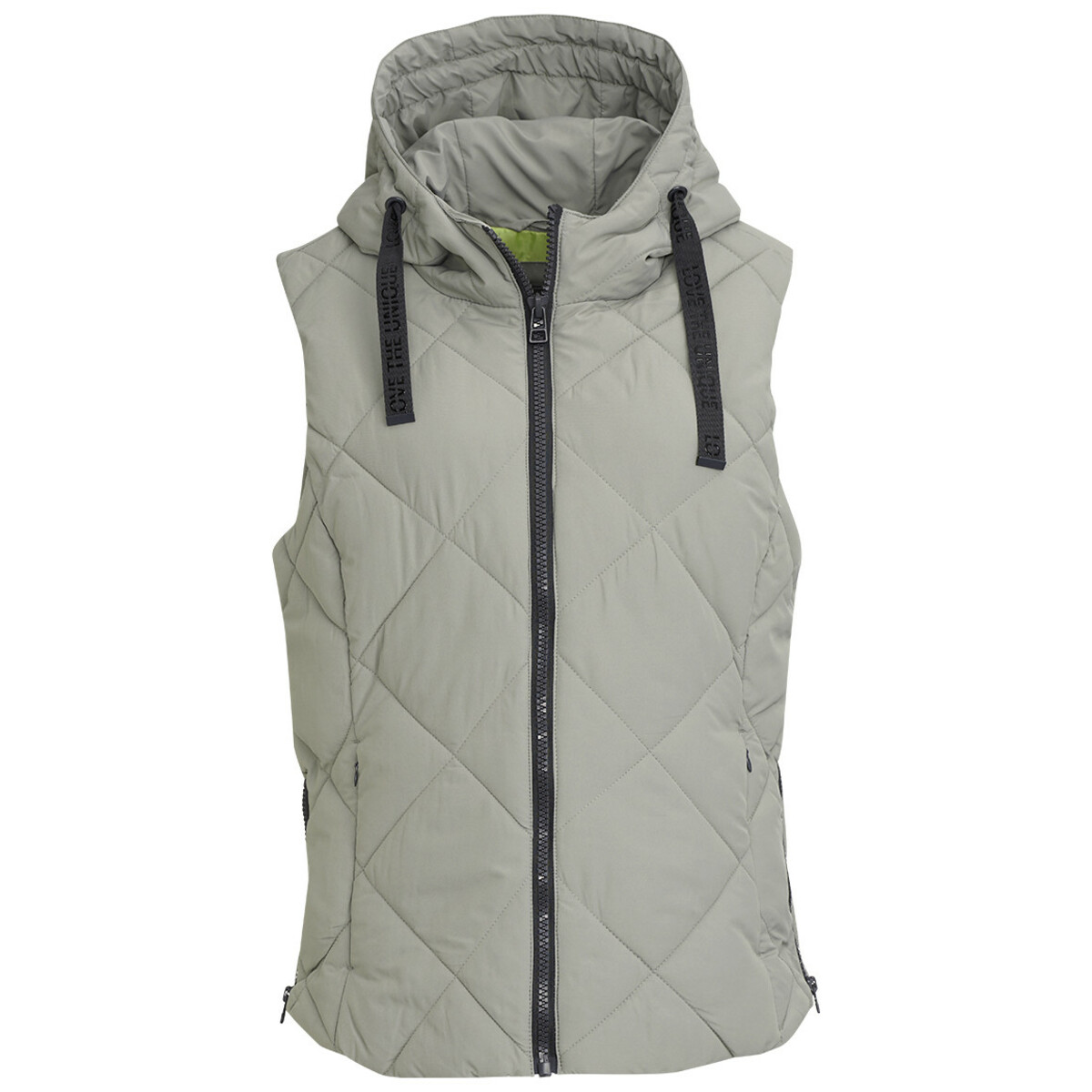 Bild 1 von Damen Steppweste mit Kapuze GRAUGRÜN