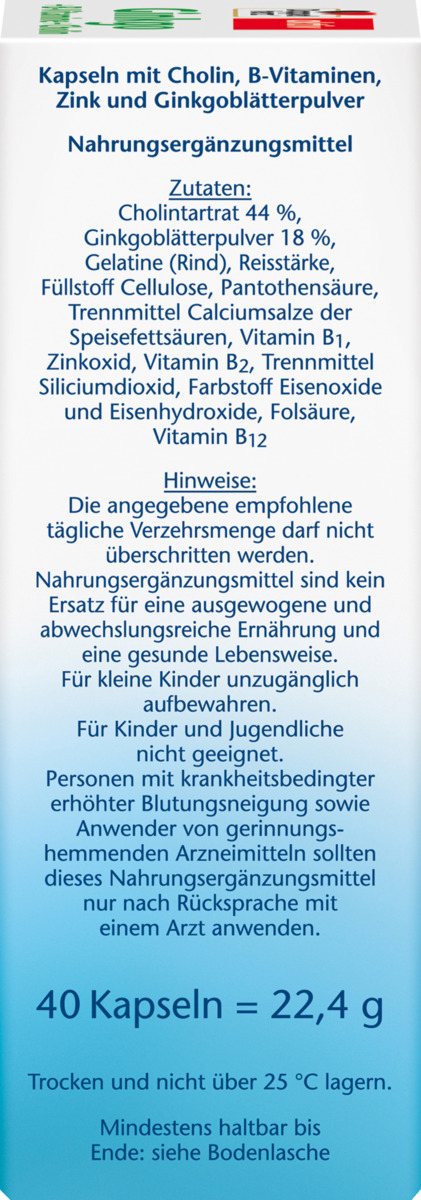 Bild 2 von Doppelherz Ginkgo + B-Vitamine + Cholin Kapseln