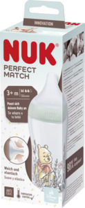 NUK Perfect Match Babyflasche Winnie Puuh mit Temperature Control, ab 3 Monate, 260 ml