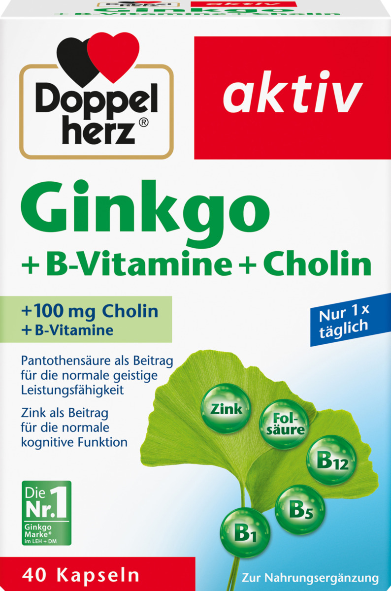 Bild 1 von Doppelherz Ginkgo + B-Vitamine + Cholin Kapseln